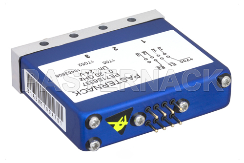 SPDT 0.03 dB Low Insertion Loss Repeatability Relay Latching Switch, DC to 20 GHz, 1W, 24V, Indicators, Self Cut Off, Terminated, SMA