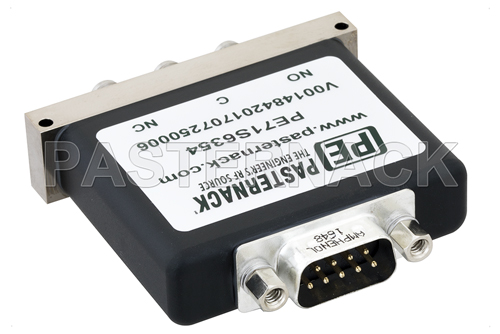 SPDT Electromechanical Relay Failsafe Switch, Terminated, DC to 18 GHz, up to 90W, 12V, SMA