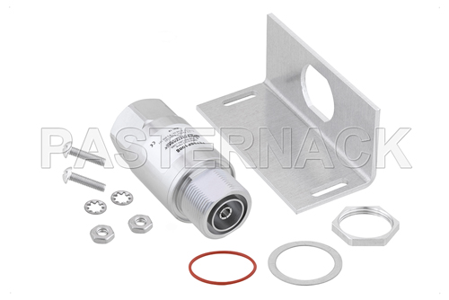 7/16 F/M In/Out Bulkhead Coax RF Surge Protector 698MHz - 2.7GHz DC Block 500W IP67 .01uJ 40kA Filter BiDirect Low PIM -163 dBc