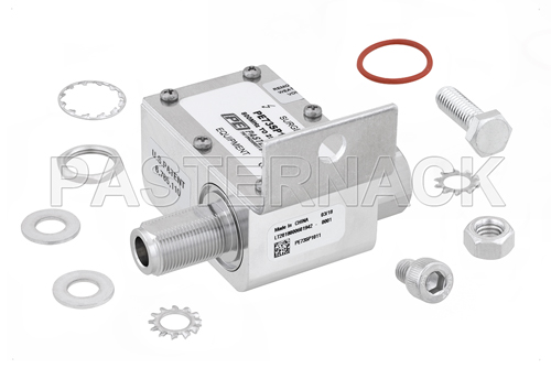 Type N M/F In/Out Coax RF Surge Protector 800MHz - 2.5GHz DC Pass 300W IP67 175uJ 20kA Hybrid Bracket Toward Body