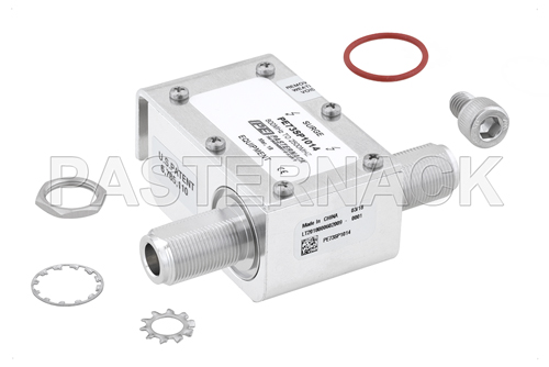 Type N F/F In/Out Coax RF Surge Protector 800MHz - 2.5GHz DC Pass 300W IP67 500uJ 20kA Hybrid Bracket Toward Body