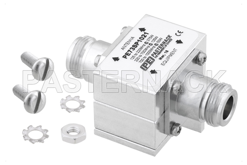 Type N F/F In/Out Coax RF Surge Protector 125MHz - 1GHz DC Block 375W 220uJ 20kA Blocking Cap and Gas Tube