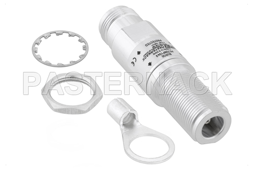 Type N F/F In/Out Bulkhead Coax RF Surge Protector 2GHz - 6GHz DC Block 10W IP67 .5uJ 10KA Filter