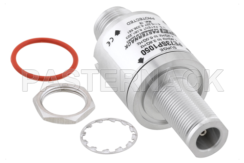 Type N F/F In/Out Bulkhead Coax RF Surge Protector 1.8GHz - 6GHz DC Block 10W IP67 .5uJ 18KA Filter