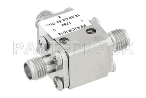 High Power Circulator With 17 dB Isolation From 18 GHz to 26.5 GHz, 50 Watts And SMA Female