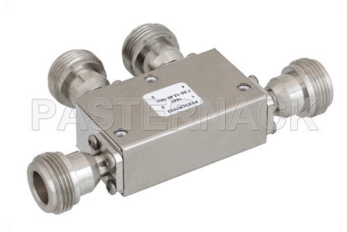 Dual Junction Circulator With 40 dB Isolation From 7 GHz to 12.4 GHz, 5 Watts And N Female