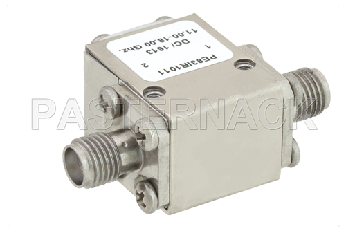 High Power Isolator With 17 dB Isolation From 18 GHz to 26.5 GHz, 50 Watts And SMA Female