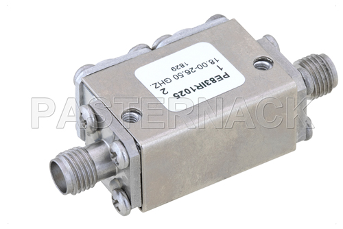 High Power Isolator With 16 dB Isolation From 8 GHz to 18 GHz, 50 Watts And SMA Female