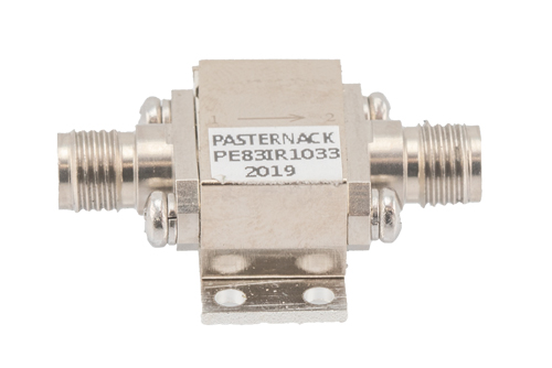 Isolator with 14 dB Isolation from 18 GHz to 26.5 GHz, 10 Watts and 2.92mm Female