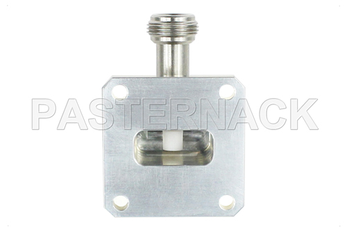WR-90 Square Type Flange to N Female Waveguide to Coax Adapter Operating From 8.2 GHz to 12.4 GHz, X Band