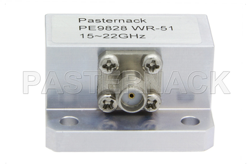 WR-51 Square Type Flange to SMA Female Waveguide to Coax Adapter Operating From 15 GHz to 22 GHz, Ku-K Band