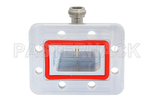 WR-159 CPR-159G Grooved Flange to N Female Waveguide to Coax Adapter Operating From 4.9 GHz to 7.05 GHz