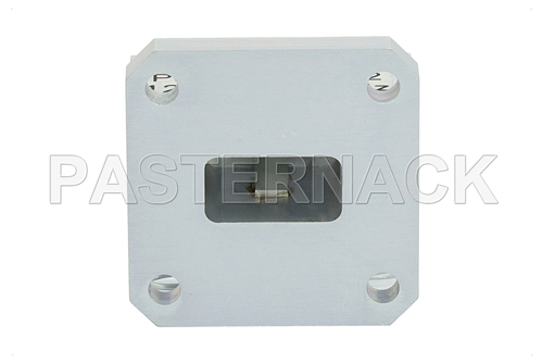 WR-62 Square Type Flange to End Launch SMA Female Waveguide to Coax Adapter Operating From 12.4 GHz to 18 GHz, Ku Band