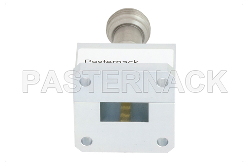 WR-62 Square Type Flange to End Launch N Female Waveguide to Coax Adapter Operating From 12.4 GHz to 18 GHz, Ku Band
