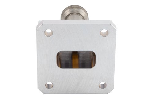 WR-75 Square Type Flange to End Launch N Female Waveguide to Coax Adapter Operating From 10 GHz to 15 GHz, X-Ku Band