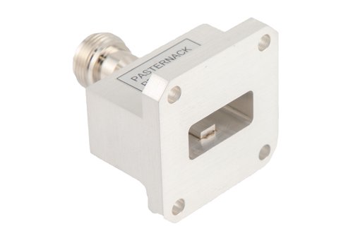 WR-90 UG-135/U Square Cover Flange to End Launch N Female Waveguide to Coax Adapter Operating From 8.2 GHz to 12.4 GHz, X Band