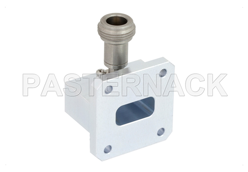 WR-75 Square Type Flange to N Female Waveguide to Coax Adapter Operating From 10 GHz to 15 GHz, X-Ku Band