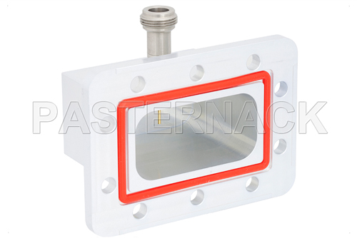 WR-229 CPR-229G Grooved Flange to N Female Waveguide to Coax Adapter Operating From 3.3 GHz to 4.9 GHz, S-C Band