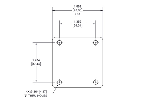 WR-112 Waveguide Short Plate, UG-Cover Square Flange, 5mm Copper