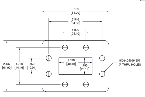 WR-159 Waveguide Shim, CPR-159F flange, 7mm Aluminum