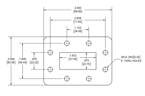 WR-187 Waveguide Shim, CPR-187F flange, 7mm Aluminum