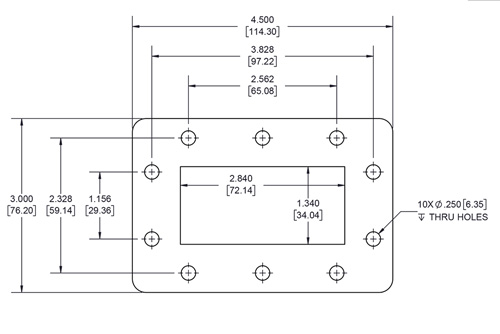 WR-284 Waveguide Shim, CPR-284F flange, 8mm Aluminum