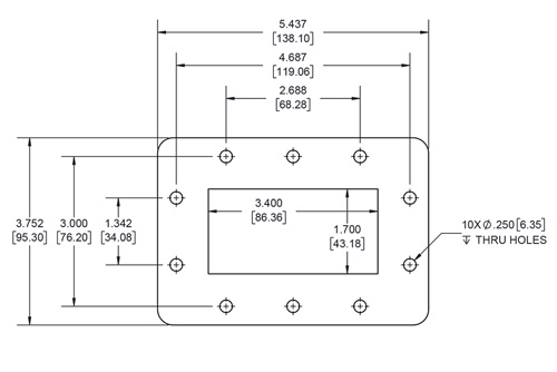 WR-340 Waveguide Shim, CPR-340F flange, 10mm Aluminum
