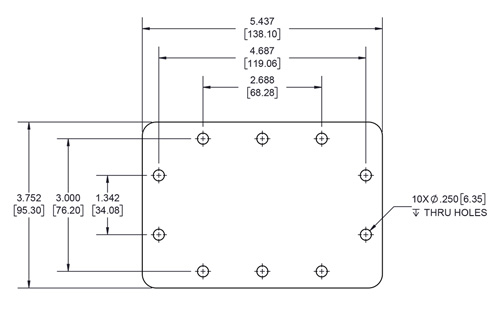 WR-340 Waveguide Short Plate, CPR-340F Flange, 10mm Aluminum
