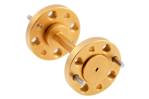 WR-5 45 Degree Left-hand Waveguide Twist with a UG-387/U-Mod Flange Operating from 140 GHz to 220 GHz