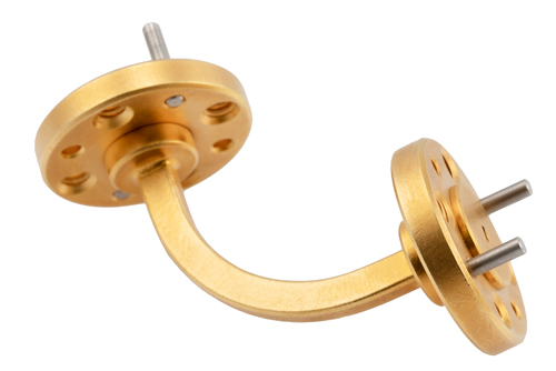 WR-6 Waveguide H-Bend with UG-383/U-Mod Flange Operating from 110 GHz to 170 GHz