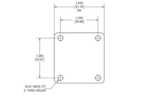 WR-90 Waveguide Short Plate, UG-Cover Square Flange, 5mm Copper