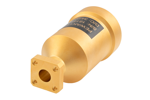 0.315 Inch Circular Waveguide Scalar Feed Horn Antenna, 26 GHz to 33 GHz Frequency Range, 17 dBi Gain, UG-599/U Flange