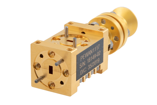 WR-15 Waveguide Dual Polarized Scalar Feed Horn Antenna, 50 GHz to 75 GHz Frequency Range, 13 dBi Gain, UG-385/U-Mod Flange