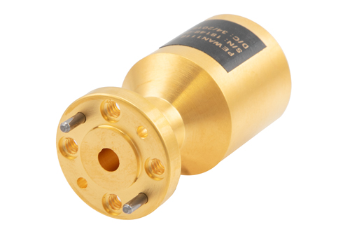0.141 Inch Circular Waveguide Scalar Feed Horn Antenna, 58 GHz to 68 GHz Frequency Range, 17 dBi Gain, UG-385/U-Mod Flange