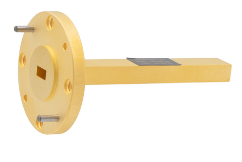 WR-19 Waveguide Probe Antenna Operating from 40 GHz to 60 GHz with a Nominal 6.5 dBi Gain with UG-383/U-Mod Round Cover Flange