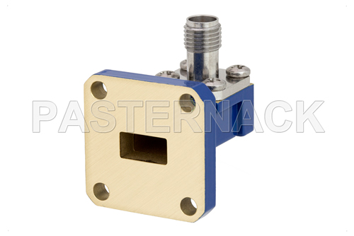 WR-34 UG-1530/U Square Cover Flange to 2.92mm Female Waveguide to Coax Adapter Operating From 22 GHz to 33 GHz