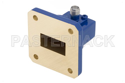 WR-75 Square Cover Flange to SMA Female Waveguide to Coax Adapter Operating From 10 GHz to 15 GHz, M Band