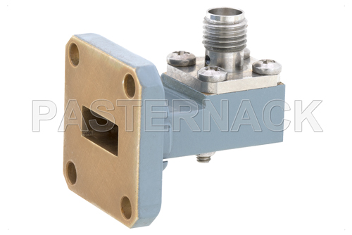 WR-42 UG-597/U Square Cover Flange to SMA Female Waveguide to Coax Adapter Operating from 18 GHz to 26.5 GHz