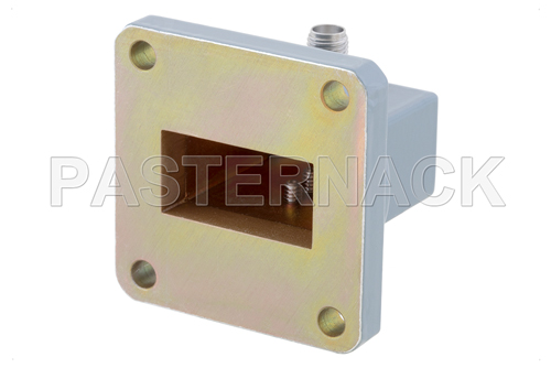 WR-102 UG-1493/U Square Cover Flange to SMA Female Waveguide to Coax Adapter Operating from 7 GHz to 10 GHz