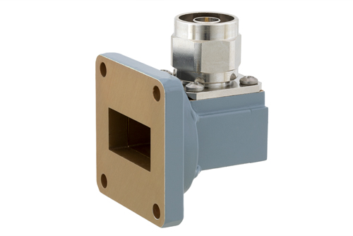 WR-102 UG-1493/U Square Cover Flange to N Male Waveguide to Coax Adapter Operating from 7 GHz to 11 GHz
