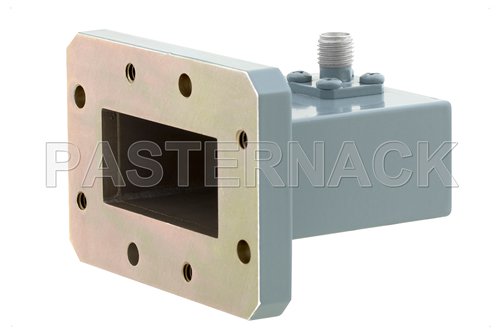 WR-137 CMR-137 Flange to SMA Female Waveguide to Coax Adapter, 5.85 GHz to 8.2 GHz, C Band, Aluminum, Paint