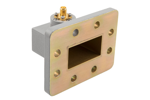 WR-159 UDR58 Flange to SMA Female Waveguide to Coax Adapter Operating from 5.38 GHz to 8.17 GHz in Aluminum