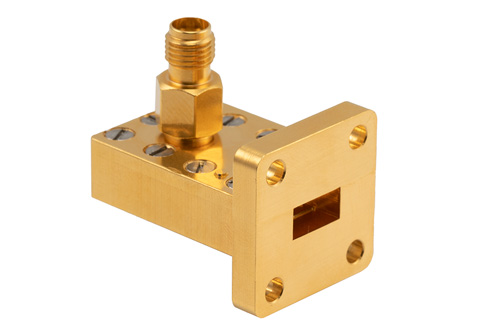 WR-34 UBR260 Flange to 2.92mm Female Waveguide to Coax Adapter Operating from 21.7 GHz to 33 GHz in Brass