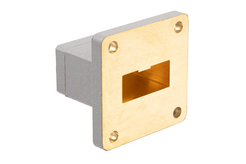 WR-90 UBR100 Flange to End Launch SMA Female Waveguide to Coax Adapter Operating from 8.2 GHz to 12.4 GHz in Brass