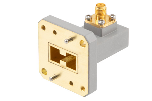 WRD-750 UG Square Cover Flange to SMA Female Waveguide to Coax Adapter Operating from 7.5 GHz to 18 GHz in Copper Alloy