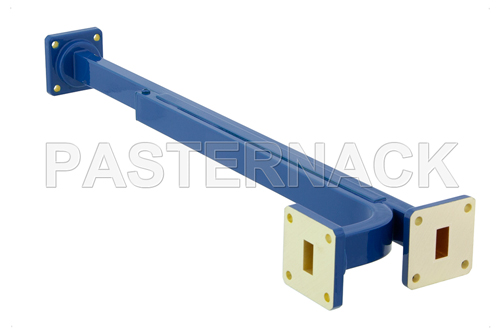 WR-51 30 dB Directional Waveguide Broadwall Coupler, Square Cover Flange, E-Plane Coupled Port, 15 GHz to 22 GHz