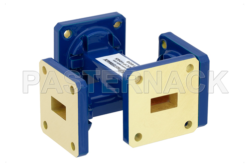 WR-51 40 dB Waveguide Crossguide Coupler, Square Cover Flange, 15 GHz to 22 GHz