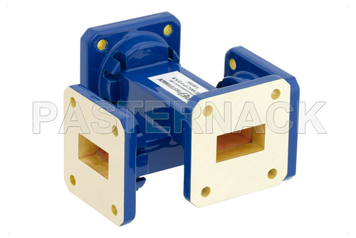 WR-75 40 dB Waveguide Crossguide Coupler, Square Cover Flange, 10 GHz to 15 GHz