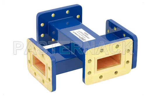 WR-137 40 dB Waveguide Crossguide Coupler, CPR-137G Grooved Flange, 5.85 GHz to 8.2 GHz