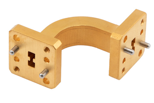 WRD-180 Waveguide E-Bend with UG Square Cover Flange Operating from 18 GHz to 40 GHz